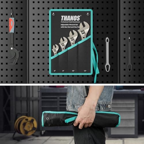 THANOS 4 PCS Adjustable Wrench,Adjustable Spanner Wrench Set with Box End and Hex Function (6 in. 8 in. 10 in. 12 in.) 7