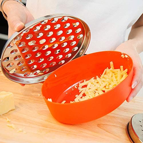 Cheese Grater Citrus Lemon Zester with Food Storage Container & Lid - Perfect For Hard Parmesan Or Soft Cheddar Cheeses, Ginger, Vegetables, Butter, Chocolate & Nutmeg (Red) 7