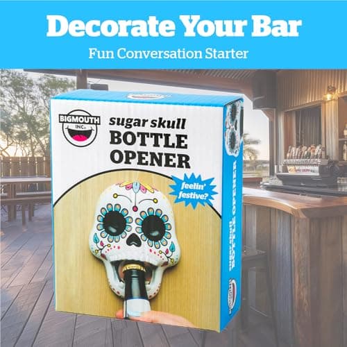 BigMouth Inc Wall Mount Bottle Opener, Funny and Practical Beer Opener, Great for Home Bars, Patios, and Man Caves, Unique Gift for Beer Lovers - Sugar Skull 5