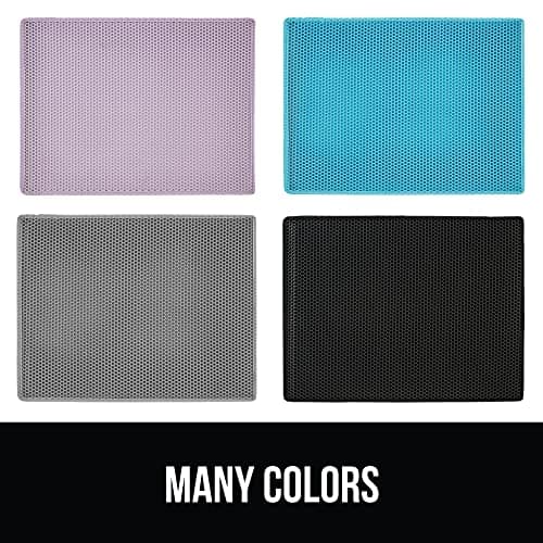 GORILLA GRIP Honeycomb Cat Mat, Traps Litter, Two Layer Trapping Kitty Mats, Less Waste, Soft On Paws, Indoor Box Supplies and Essentials, Feeding Trap, Water Resistant, 24x15 Slate Gray 9