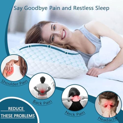 Mooppom Cooling Pillows for Sleeping, Shredded Memory Foam Cooling Pillow for Hot Sleepers, Adjustable Cool Bed Pillows for Side Back Stomach Sleepers(Queen) 5