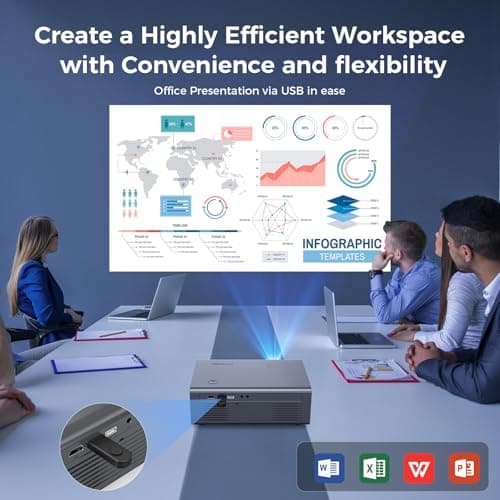 [Auto Focus] 4K Projector with WiFi6 and Bluetooth 5.2, 700ANSI Native 1080P Outside Outdoor Video Gaming Projectors Smart Home Movie Proyector Support Auto 6D Keystone for iOS/Android/TV Stick, Grey 8