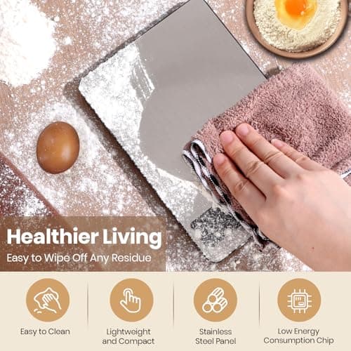 Food Scale, 11lb Kitchen Scale with 0.05oz/1g Precision, 6 Units Tare Function & LCD Display, Stainless Steel Digital Scale for Baking, Cooking, Meal Prep - Kitchen Gadgets & Gifts, Home Essentials 5