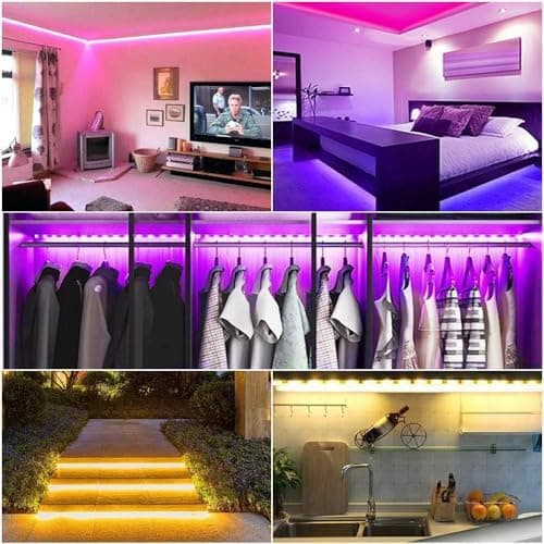 Lcutml 100FT Smart LED Strip Lights , RGB Strip Lights Sync to Music with 40 Key Remote Controller LED Lights for Bedroom, Christmas Lights decration (Multi-Colored, 100FT) 5