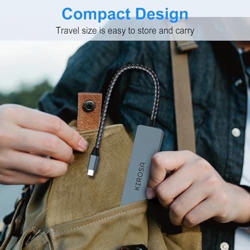 9IN1 USB C Hub Multiport Adapter for MacBook Pro Air: KIROSA USB C to 4K HDMI Hub Dongle with 100W PD USB3.0 - Portable USBC Hub Compatible with Laptops and Other Type C Devices 7