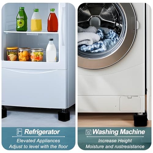 Kvoike 8 Pack Furniture Risers, Adjustable Bed Risers Heavy Duty Stackable Bed Raisers for Table Desk Couch Chair Sofa Cabinet Bed Legs Lift Height 1" (8, Black-2) 5