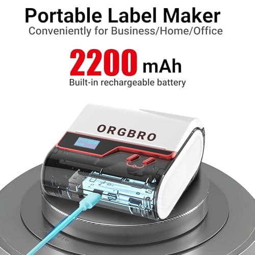 ORGBRO Z3 Bluetooth Label Maker, Portable Thermal Barcode Label Printer, 2-3 Inch Print Width, Suitable for Small Business, Address, Logo, Clothing, Compatible with Phones & PC 5