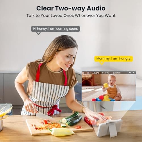 ieGeek Baby Monitor with 5" HD Screen, 2K Camera & Night Vision – WiFi/No-WiFi Dual Mode, PTZ, Cry/Motion Detection, 2-Way Audio, Temp/Humidity Sensor, Auto Tracking, Secure App & Remote Contro 7