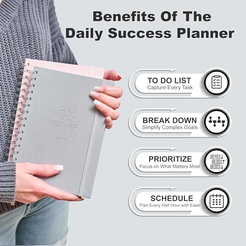 To-Do List Planner for ADHD/AUTISM - Daily Productivity, 90-Day Goals & Gratitude Journal - Task Organizer with Time Management - Simplify Tasks, 24 HR Schedule, Daily Motivational Quotes - School 8