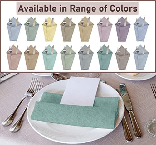 Ruvanti Cloth Napkins Set of 12, 18x18 Reusable Napkins Cloth Washable, Soft & Durable Table Napkin, Poly Cotton Fabric Dinner Napkins for Parties, Christmas, Thanksgiving, Weddings - Teal 7