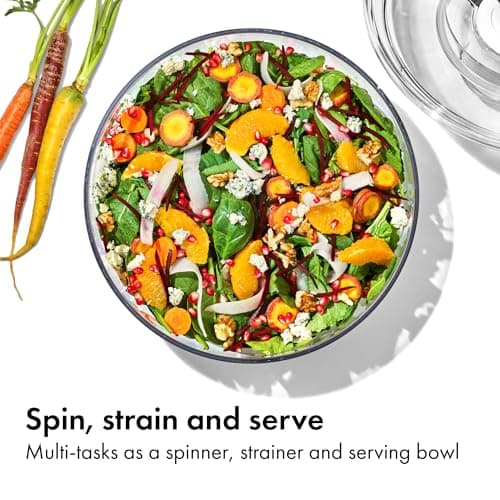 OXO Good Grips Salad Spinner - Large, Green Lettuce & Fruit Washer, BPA-Free, Easy One-Hand Pump 6