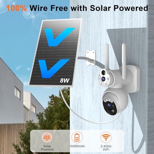 Dual Lens Solar Security Camera Wireless Outdoor, ICIGIWOX 2K WiFi Solar Outdoor Cameras for Home Security with Color Night Vision, PIR Human Detection, 2-Way Talk, Siren Alarm, IP66, SD/Cloud Storage 3