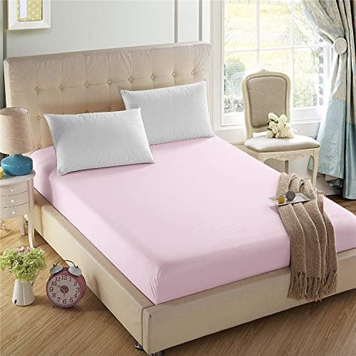 4U'LIFE Single Fitted Sheet, Prime 1800 Series, Ultra Soft & Comfortable, Double Brushed Microfiber (Pink, Queen)