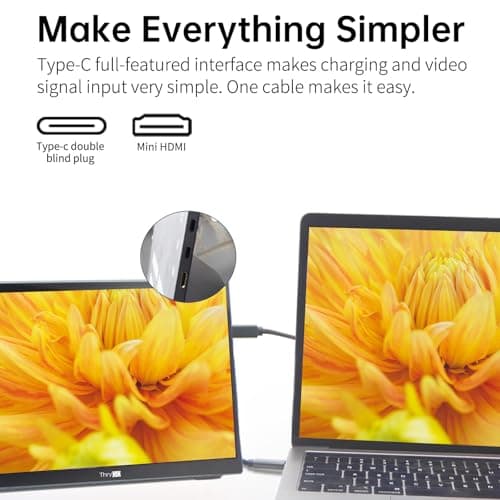 Thrygo 10.5" Portable Monitor, 3:2 1280P FHD IPS Display with HDR10, 420 Nits 60Hz, Dual USB-C & Mini HDMI, Adjustable Stand, Ultra-Slim Mini Screen for Laptop PC Phone Game Consoles Raspberry Pi 7