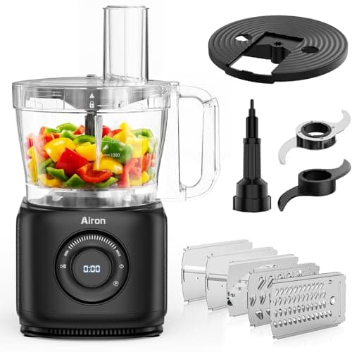 7-in-1 Professional Food Processor, 1000W Powerful Electric Vegetable Chopper, 14-Cup XL Bowl, Large Feed Chute, Cheese Shredding, Meat Chopping, Shredding and Slicing, Mixing and Doughing