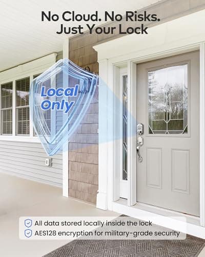 TEEHO TE012W WiFi Smart Lock, Fingerprint Door Lock with Built-in Wi-Fi, Keyless Entry Keypad Smart Deadbolt, App Remote Control, Alexa Compatible, IP55 Waterproof for Front Door – Satin Nickel 9