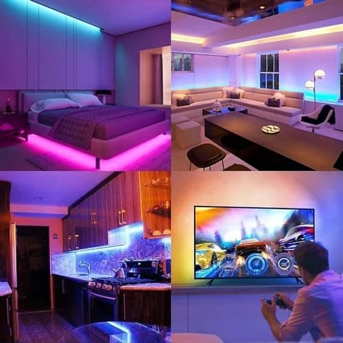 DAYBETTER LED Strip Lights 130ft Lights Strip for Bedroom, Desk, Indoor Room Bedroom Brithday Gifts RGB Decor with Remote and 24V Power Supply 6