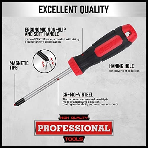 Magnetic Screwdriver Set 11-Piece, 5x Slotted 5x Phillips Screwdriver Sets and Magnetizer Demagnetize, Premium Screw Driver with Case 5