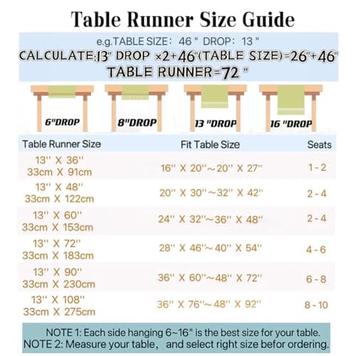 Wracra Rustic Linen Table Runner Farmhouse Style Table Runners 72 inches Long Embroidered Fall Table Runner with Hand-Tassels for Party, Dresser and Dining Room Decorations(Light Coffee, 13"×72") 5