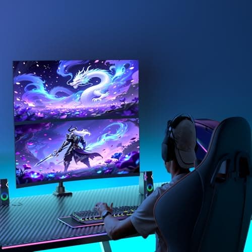 WALI Dual Monitor Mount for Ultrawide Heavy Duty Curved Monitor Stacking, Dual Monitor Arm Fits 13-49 Inch for Ultrawide Screens up to 44lbs, 49 inch Monitor Arm, Black 8