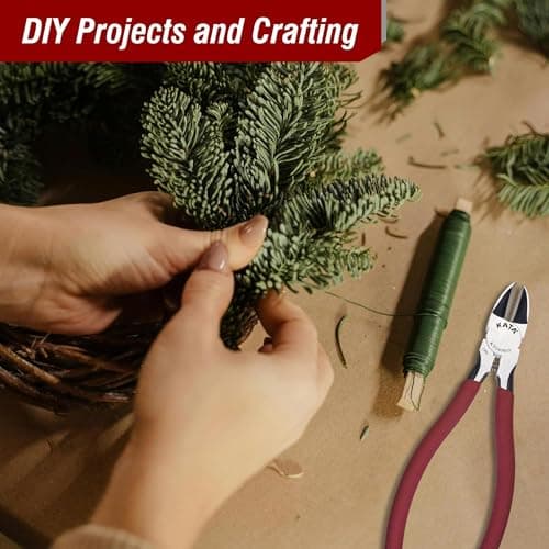 KATA 6-Inch Flush Cut Wire Cutters, Heavy Duty Side Cutter Pliers with Safety Cap, Sharp Snips for Crafting, Zip Ties, Floral Wire, Electrical, Jewelry, Chicken Wire, Artificial Flowers 9