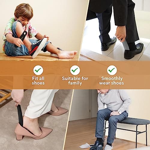 ZOMAKE Plastic Shoe Horn,3pcs Travel Shoe Horns for Men, Women, Seniors& Kids - Boot Shoehorn - Shoe spoon - Shoe helper 6