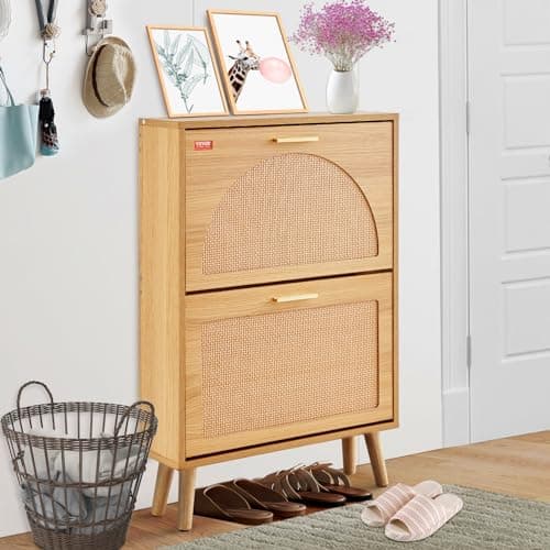 VEVOR Shoe Storage Unit with 2 Hinges Large Capacity Particle Board Shoe Rack for Heels Boots Hallway Hallway Living Room 60 x 17 x 88 cm 9