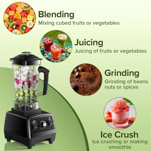 Blender for Smoothies, Blenders for Kitchen with 68Oz. Pitcher and 20Oz.Juicer Container, Smoothie Blender for Ice Crushing, Frozen Fruits, Black 3