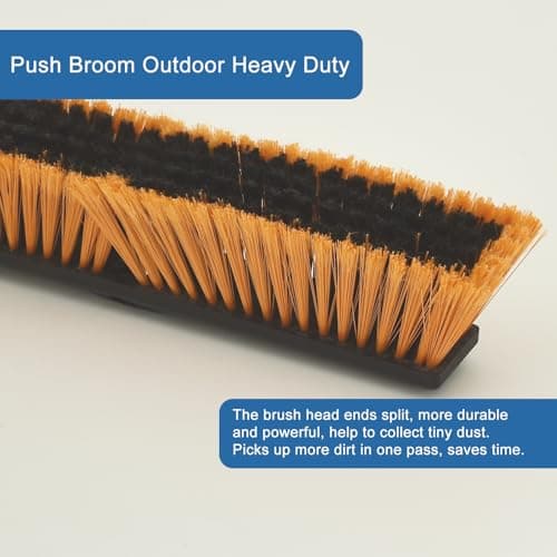 PBHEPJ 18 Inchs Push Broom Outdoor Heavy Duty, Shop Broom with 60" Long Handle for Cleaning Outdoor or Indoor Tile, Garage, Shop, Deck, Concrete, Wood, Stone, Patio Floor 5