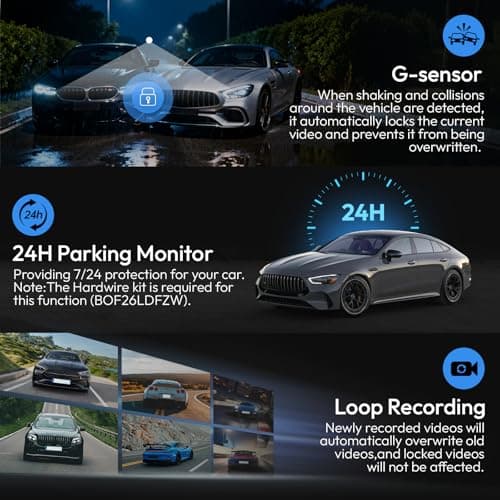 KBSYNT Front 4K Dash Cam for Ford F150 2018-2025 F250/F350 Super Duty 2020-2025 XLT King Ranch Lariat Raptor Tremor Limited Platinum (Model A),OEM-Style,64GB Card 8