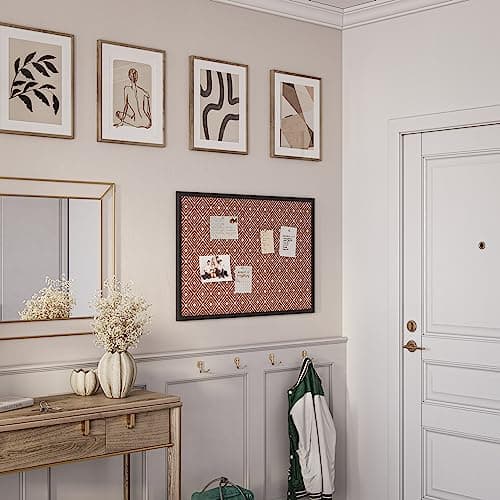 U Brands Fashion Cork Bulletin Board, 36 X 24 Inches, Black Wood Frame 6