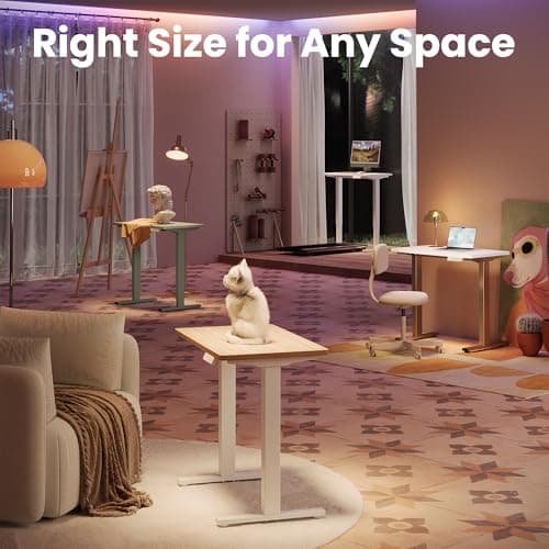 HUANUO 71 x 30 inch Electric Standing Desk Adjustable Height, 4 Memory Height Settings, Sit Stand Up Desk for Home Office & Computer Workstation, Light Walnut 8