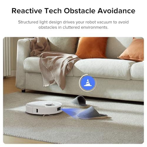 roborock Qrevo Plus Robot Vacuum and Mop with FlexiArm Design Edge Mopping, Self-Emptying, 10 mm Liftable Mops, Auto Mop Washing & Drying, Reactive Tech Obstacle Avoidance, 7,000 Pa Suction, White 5