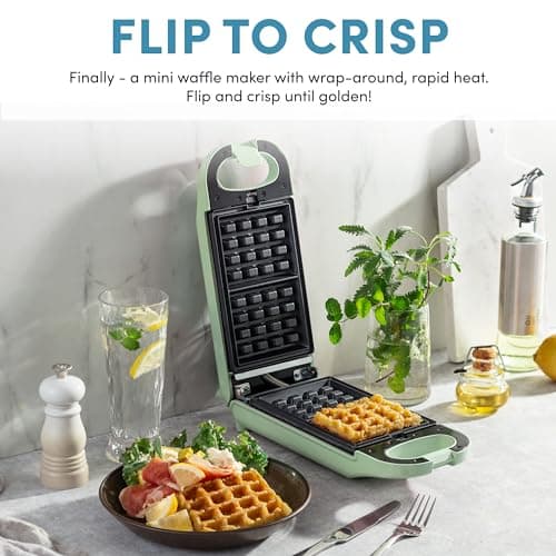 AROMA® Swap & Flip Waffle Maker with Removable Plates: 3-in-1 Panini Press, Mini Donut Maker, and Waffle Iron 4
