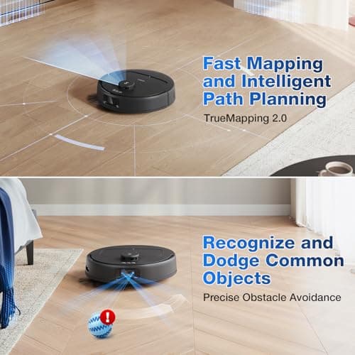 ECOVACS DEEBOT N30 Omni Robot Vacuum and Mop, 10000Pa Suction, TruEdge Adaptive Edge Mopping, ZeroTangle 2.0 Technology, Hot Air-Drying, Self-Emptying, Auto-Lift Mopping, Obstacle Avoidance 7