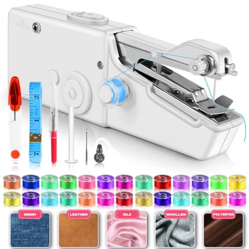 Handheld Sewing Machine, Mini Sewing Machine with Accessories Kit, Portable Sewing Machine for Beginners, for Home, Travel and DIY, Tool Kit for Clothing Repair and Sewing Crafts