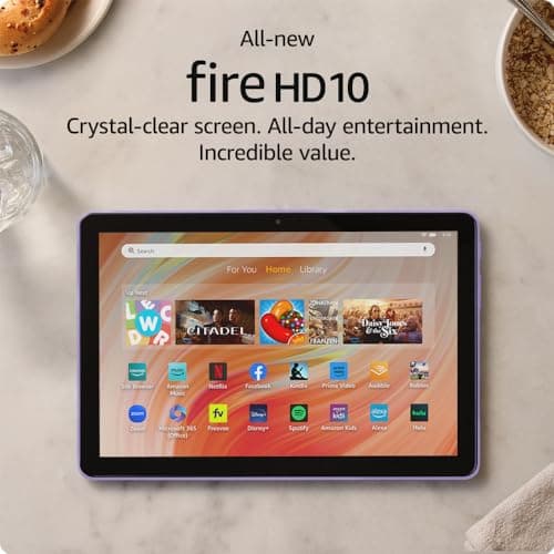 Like-New Amazon Fire HD 10 tablet (newest model) built for relaxation, 10.1" vibrant Full HD screen, octa-core processor, 3 GB RAM, 32 GB, Lilac 7