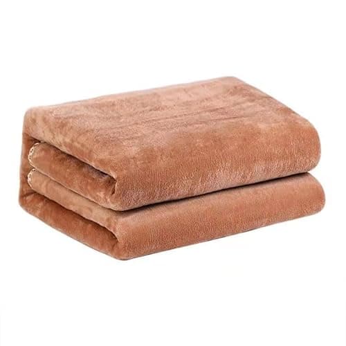 TEMKIN W Electric Blanket 220V Heated Throw Blanket Flannel Blanket Mattress 3 Heat Settings Winter Body Warmer Y (Color : Brown, Size : 150x80cm)