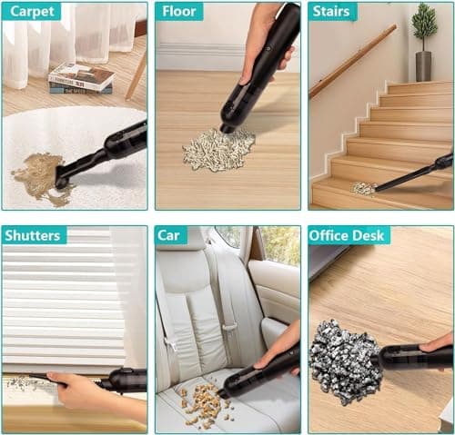 Akjbl Handheld Vacuum Cordless Car Vacuum Cleaner 16,000 Pa Strong Powerful Suction Vacuum Cleaners Car Mini Vacuum, Portable Vacuum Cleaner for Car Home Office, Ultra Light Dust Busters for Pet Hair 5