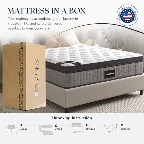 SAYRE SLEEP 10 Inch Queen Mattress, Medium Firm Hybrid, Cooling and Breathable Layers, Lumbar and Shoulder Support, Motion Isolation, Fiberglass Free, Luxury Hotel Collection (Olympic Queen, 10) 7