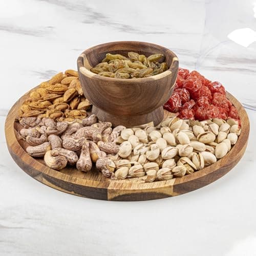 Wooden Cake Stand with Lid - 12in Cake Stand with Dome, Round 2-in-1 Dessert Table Display Set - Perfect for Parties, Weddings, Versatile Cake Plate with Acrylic Cake Dome Cover 5