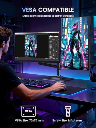 UPERFECT 24.5" 2K Portable Monitor, 165Hz Gaming Monitor, 1ms FreeSync HDR IPS Large Mobile Screen, Built-in 180° Adjustable Stand/VESA, USB-C HDMI Second Screen for Laptop, Phone, Game Console 6