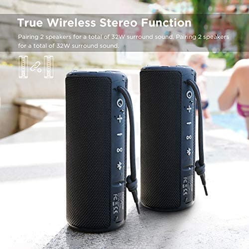 MIATONE Boombox Outdoor Portable Bluetooth Speaker Waterproof Wireless Speakers - Black 7