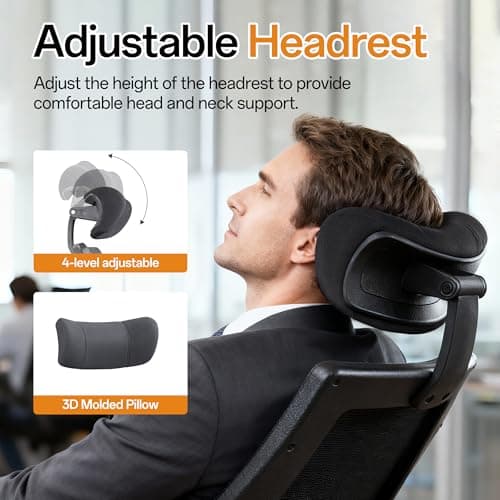 BOLISS Drafting Office Chair 400lbs High Back Wide Standing Desk Chair Comfortable with Flip up Armrests Lumbar Support Adjustable Big Footrest Ring(Black) 9