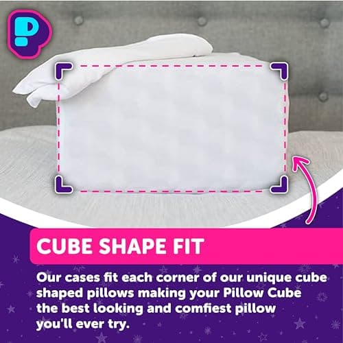 Pillow Cube Microfiber Pillow Case - Side Sleeper Pillowcase, Extra Soft Pillow Cover 28"x14"x5", Fitted Pillow Sheet, Square Pillow - White 5