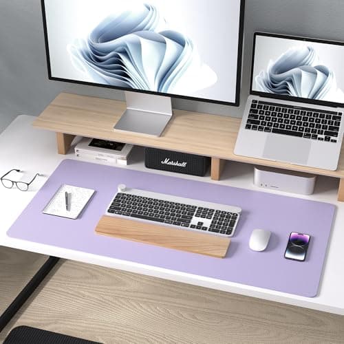 Aothia Leather Desk Pad Protector, Large Mouse Pad, Office Desk Mat, Non-Slip PU Leather Desk Blotter, Laptop Desk Pad, Waterproof Desk Writing Pad for Office and Home (23.6" x 13.7", Lavender) 8