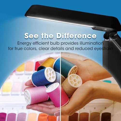 OttLite Folding Task Lamp, Black – Multi-Position Shade, Fold-Up Design, Portable Handle, Low Heat, Low Glare Illumination, Fits Desks & Workstations 5