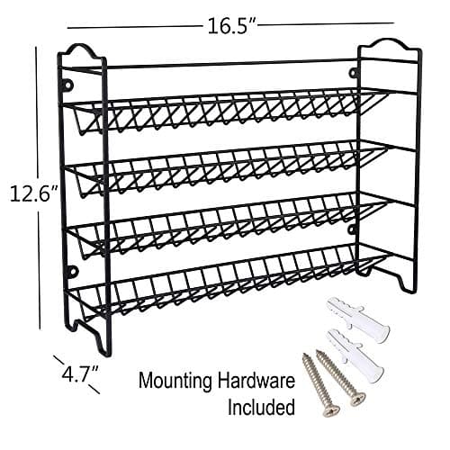 SWOMMOLY Spice Rack Organizer with 36 Empty Square Spice Jars, 396 Spice Labels with Chalk Marker and Funnel Complete Set, for Countertop, Cabinet or Wall Mount, Black 5