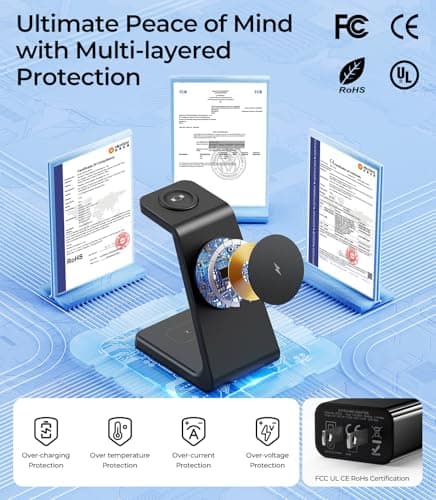 Magnetic Wireless Charger for Samsung, 3 in 1 Mag-Safe Fast Wireless Charging Station for S26 Ultra S25 S24 S23 S22/Z Fold/Z Flip 7, Galaxy Watch Charger for Galaxy Watch Ultra/8/7/6, Galaxy Buds Pro 8