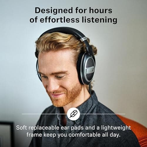 Sennheiser HD 599 SE Open-Back Headphones, Premium Design, Natural Balanced Audio, Comfortable Fit, Wired Headphones for Music, Gaming, School, Work, Black 5